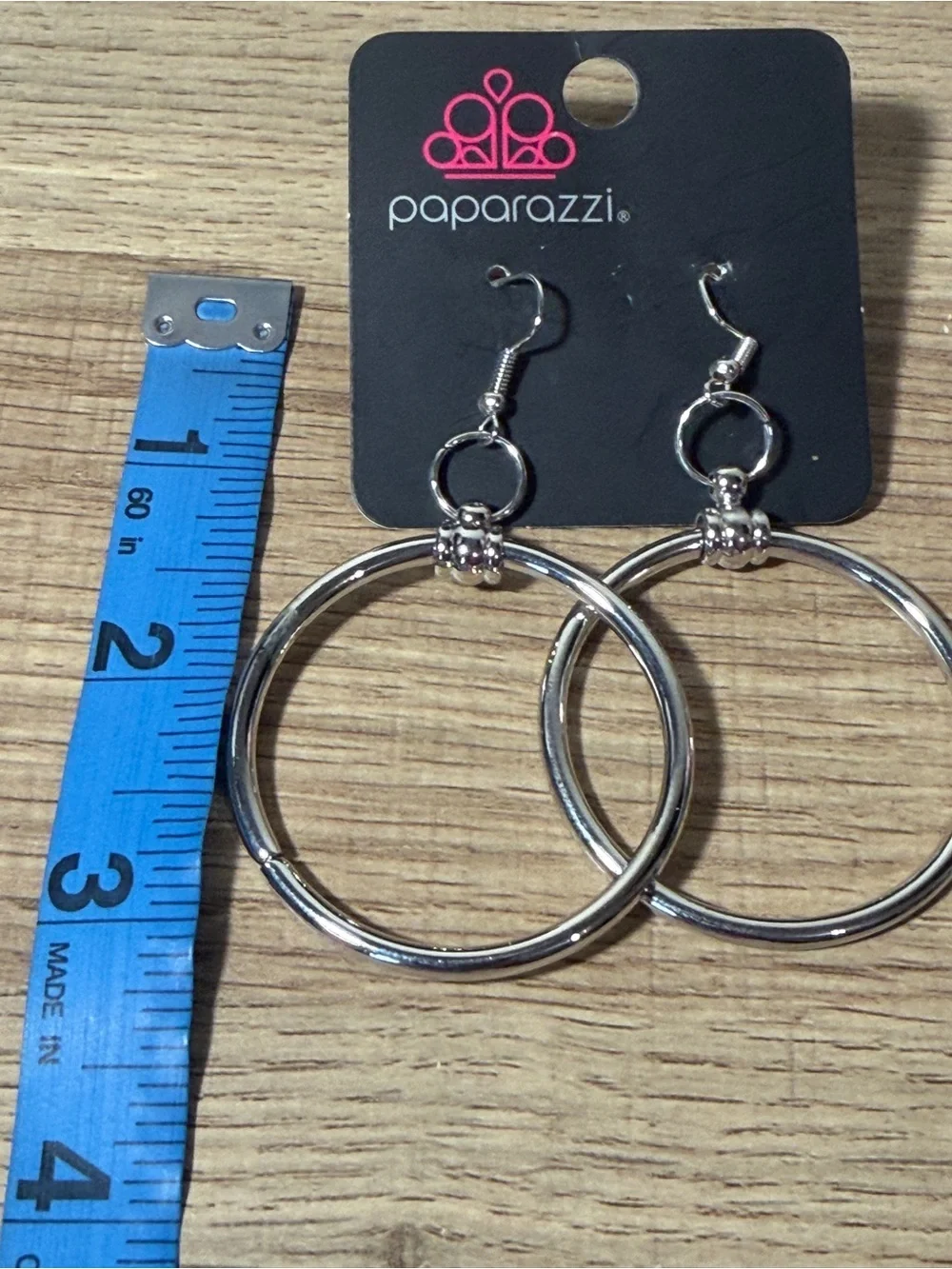 paparazzi Silver Double Hoop Dangle Earrings